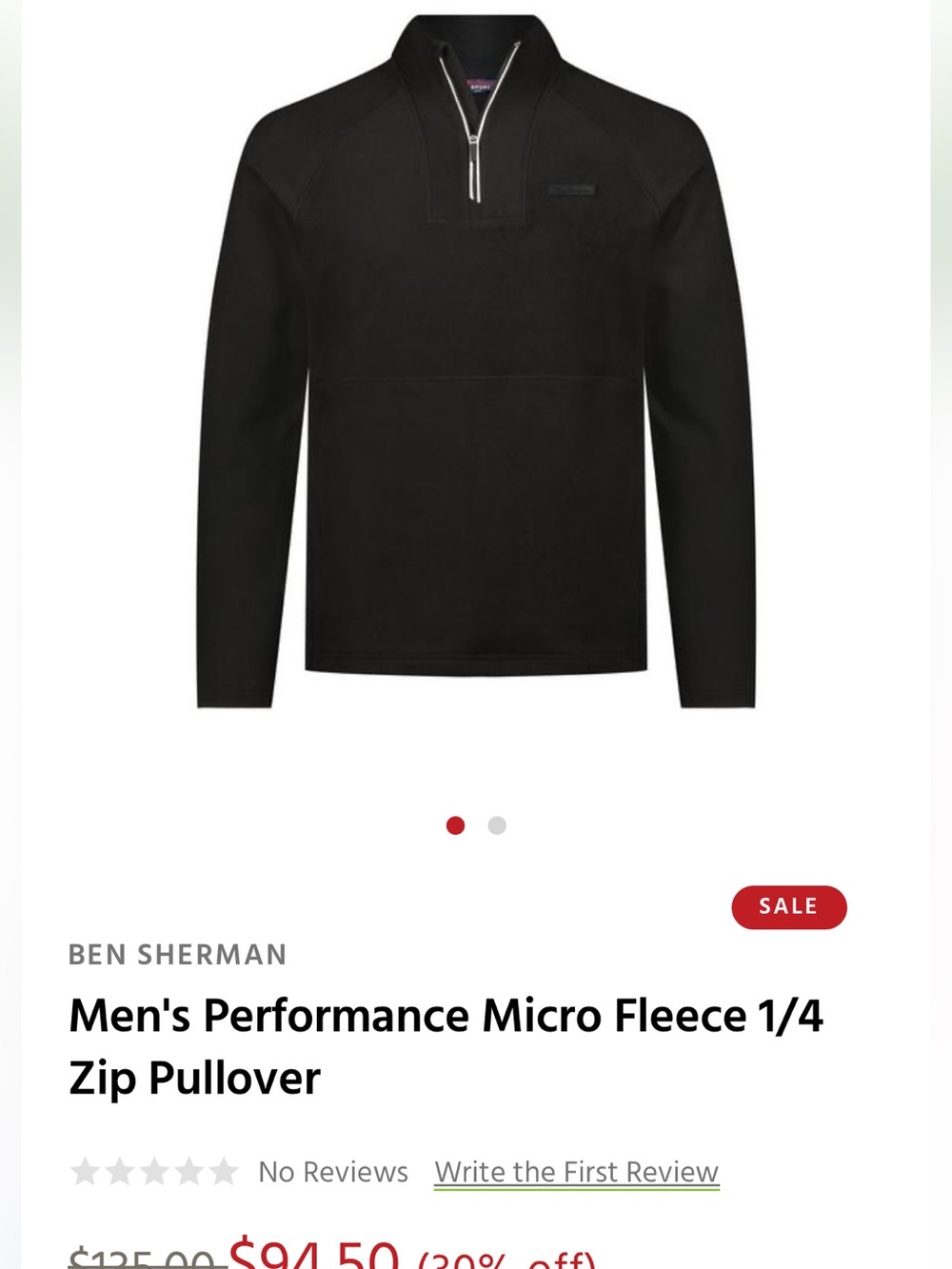 Ben Sherman Black Quarter-Zip Pullover fleece Jacket